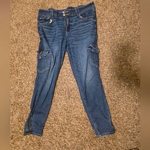 American Eagle High Rise Cargo Jegging Sz 18